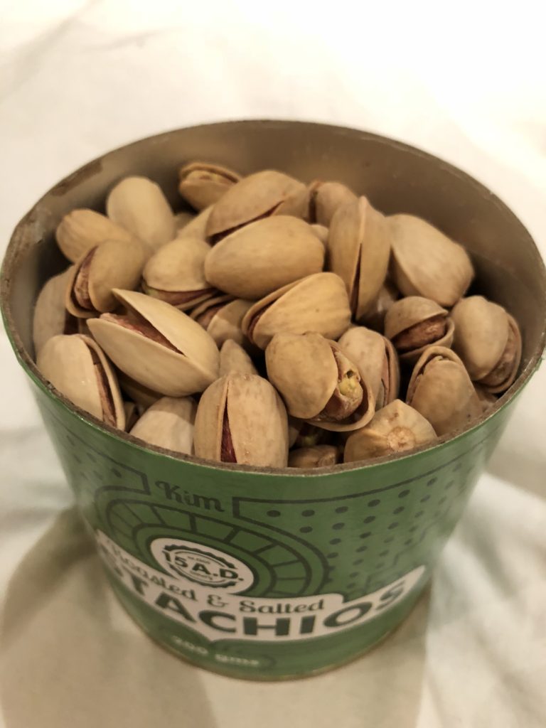 Pistachios in a can
