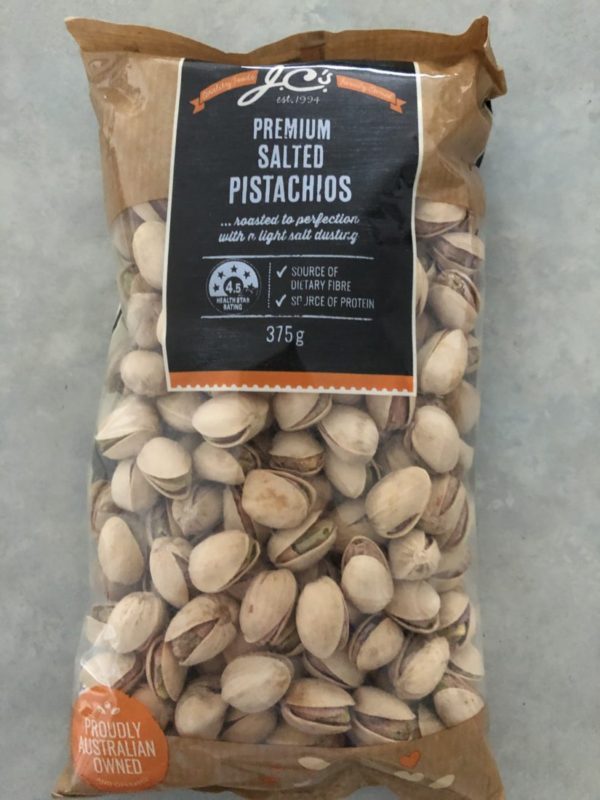 JC's premium salted pistachios review • I love pistachios